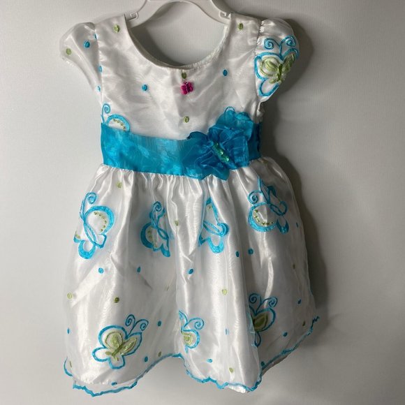 Butterfly Dress toddler Baby Girl 18-24 months Petticoat Lined Photo Shoot - Picture 4 of 10